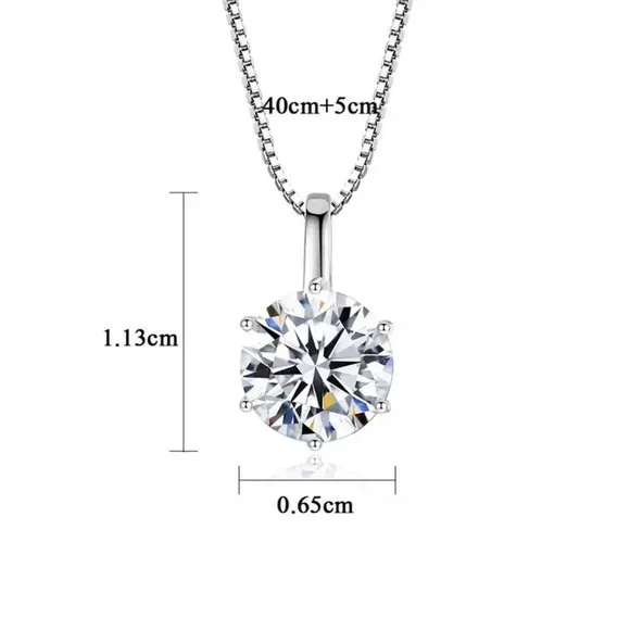 Certified 1ct. t.w. Diamond Round Necklace 18k White Gold over Italy Silver - Picture 5 of 15